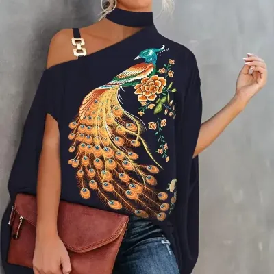  OFF-SHOULDER-HALTER COLLAR SHIRT